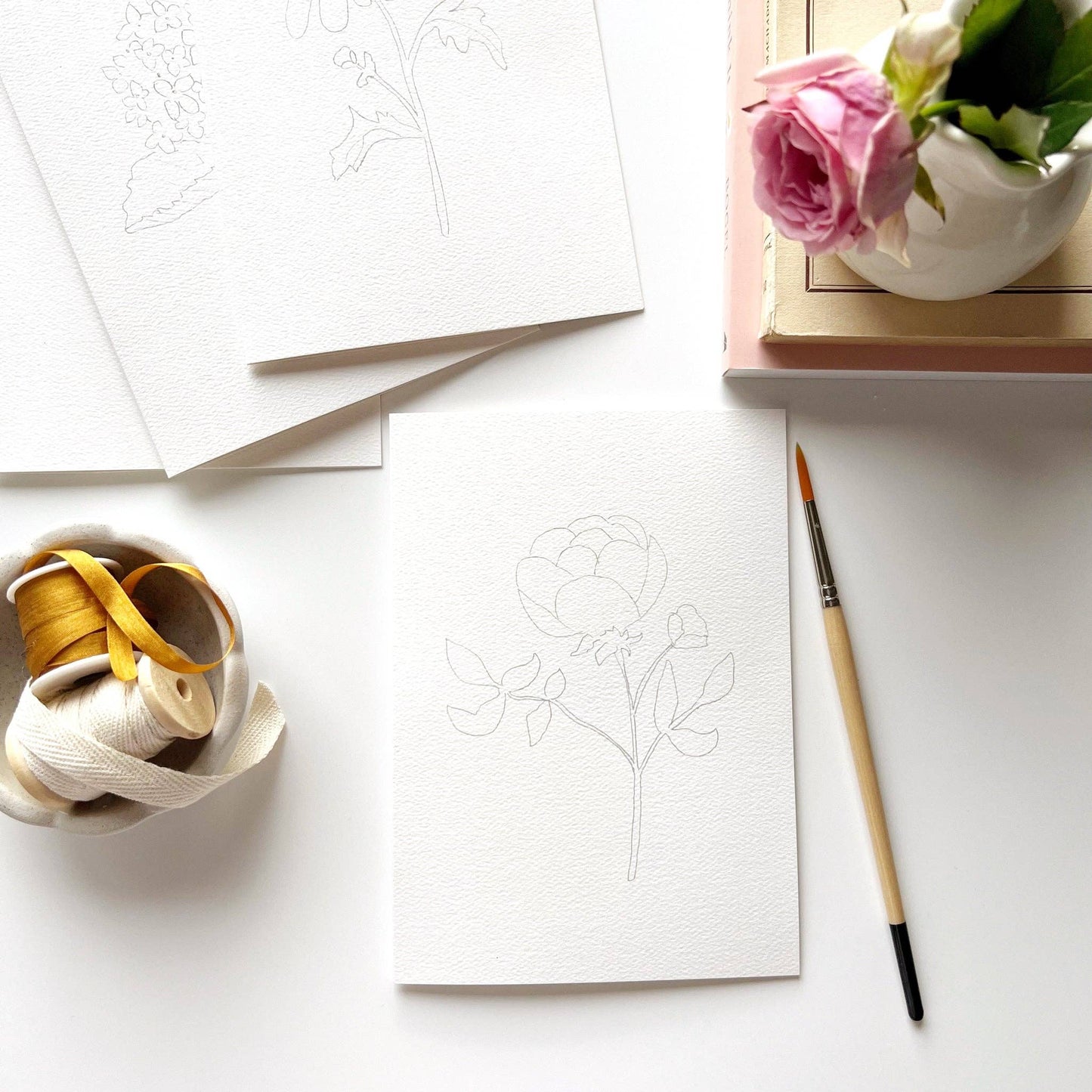 Garden Flowers | Paintable Notecards