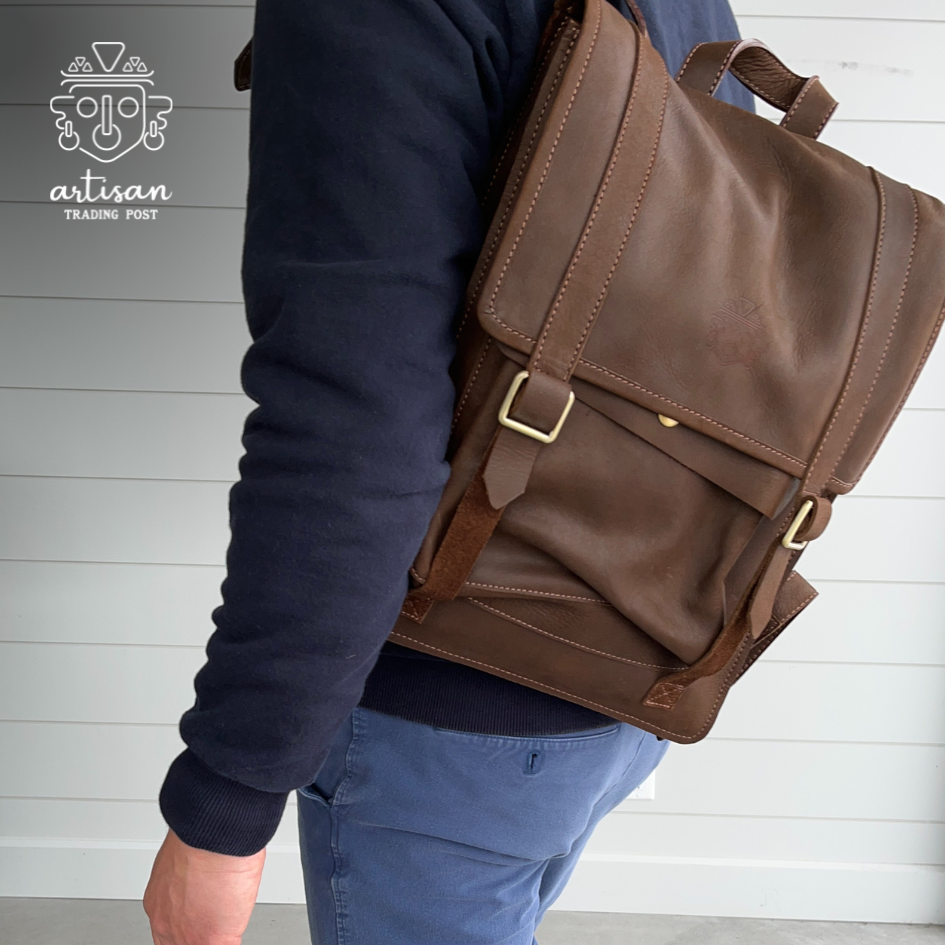 Small Leather Backpack | Brown