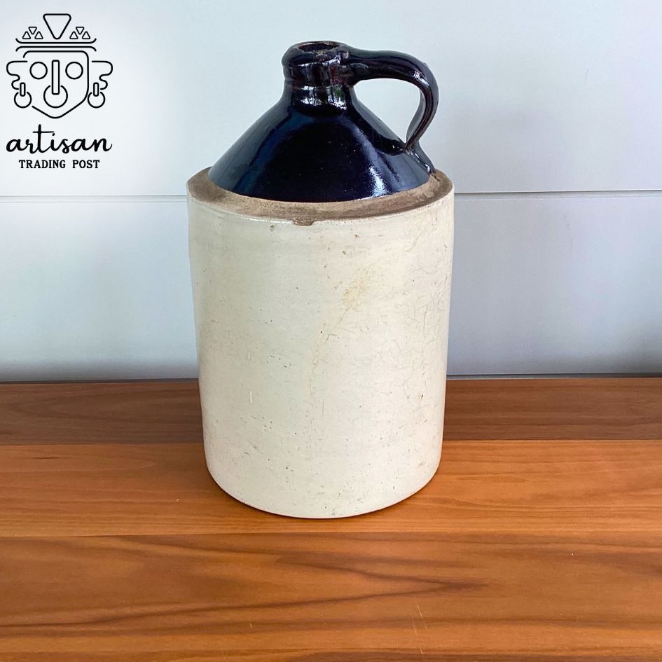 Vintage Earthenware Finger Jug | 1 Gallon