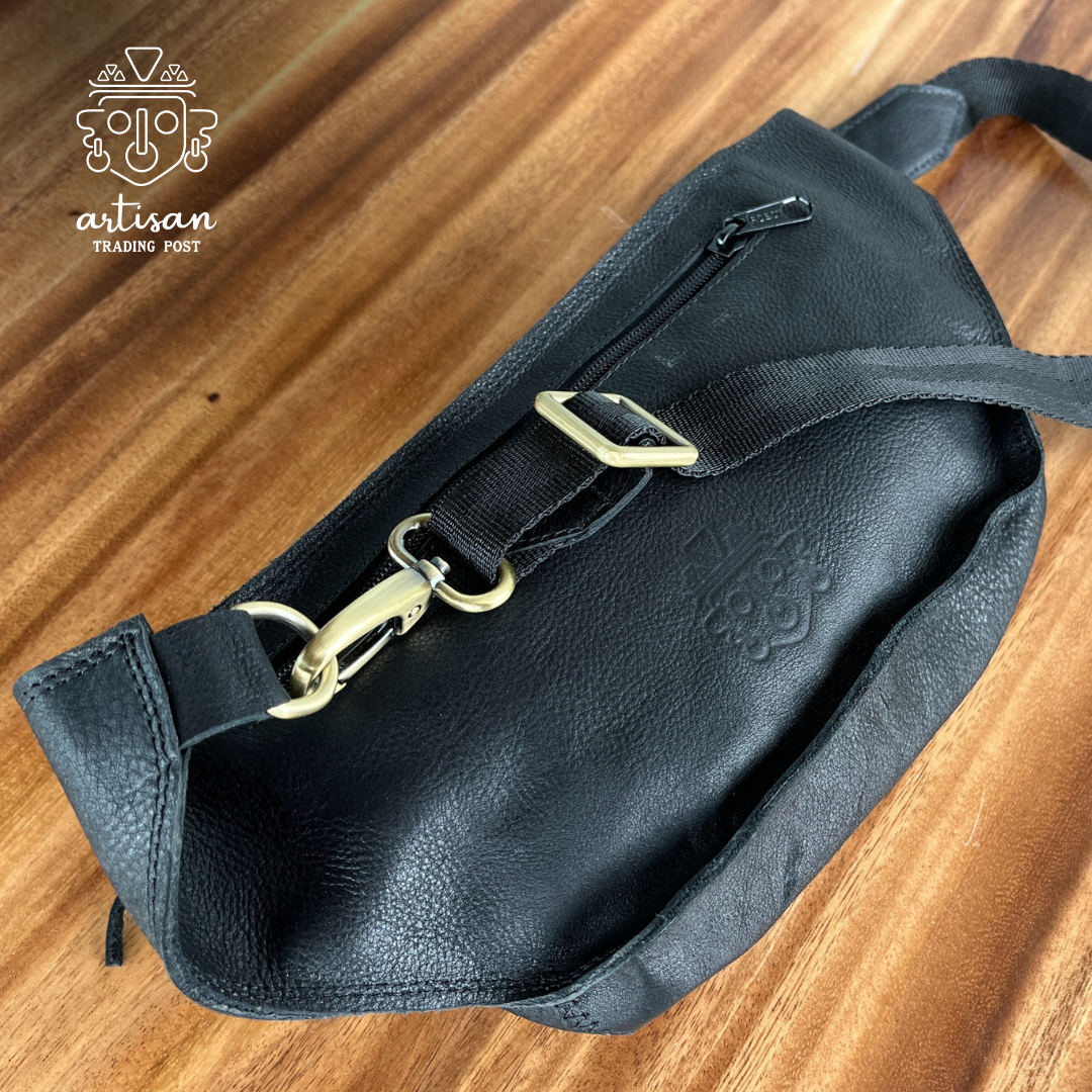 Leather Belt Bag | Midnight Black Fanny Pack