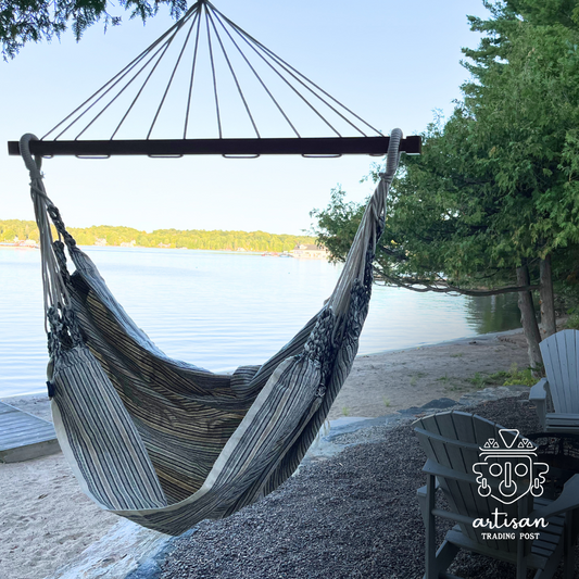 Kangaroo Hammock Chair | Natural with Earth Tone Stripes