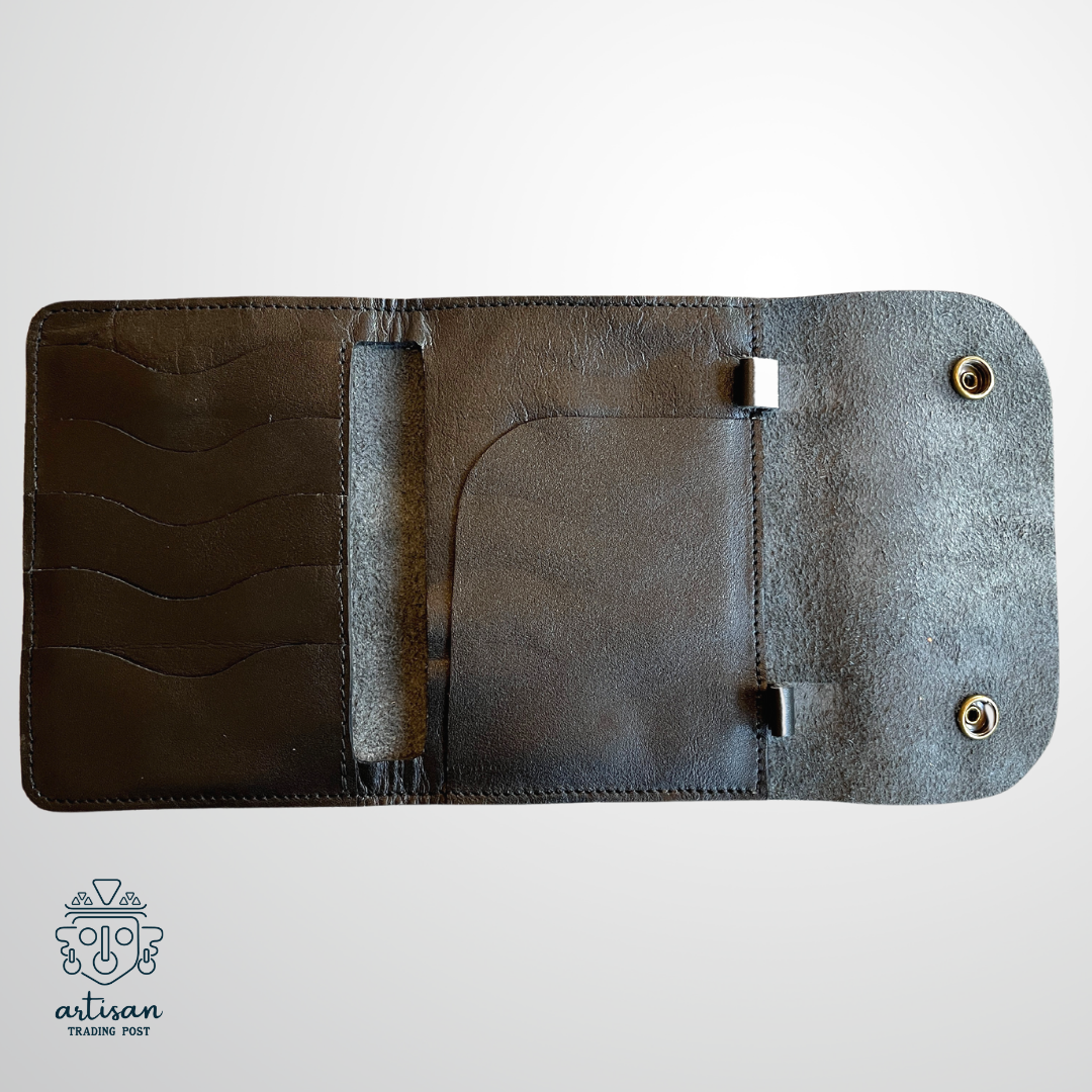 Leather Passport Wallet | Midnight Black