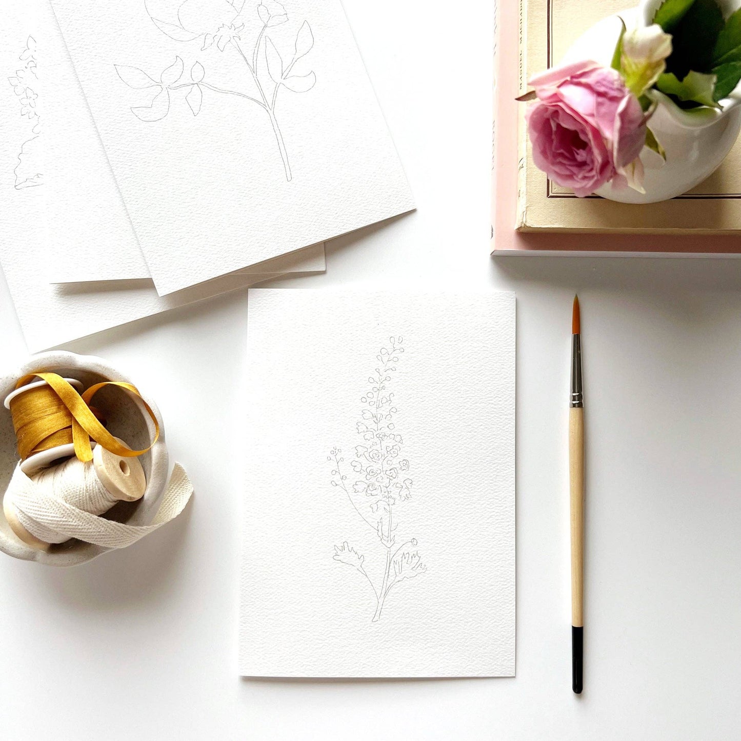 Garden Flowers | Paintable Notecards