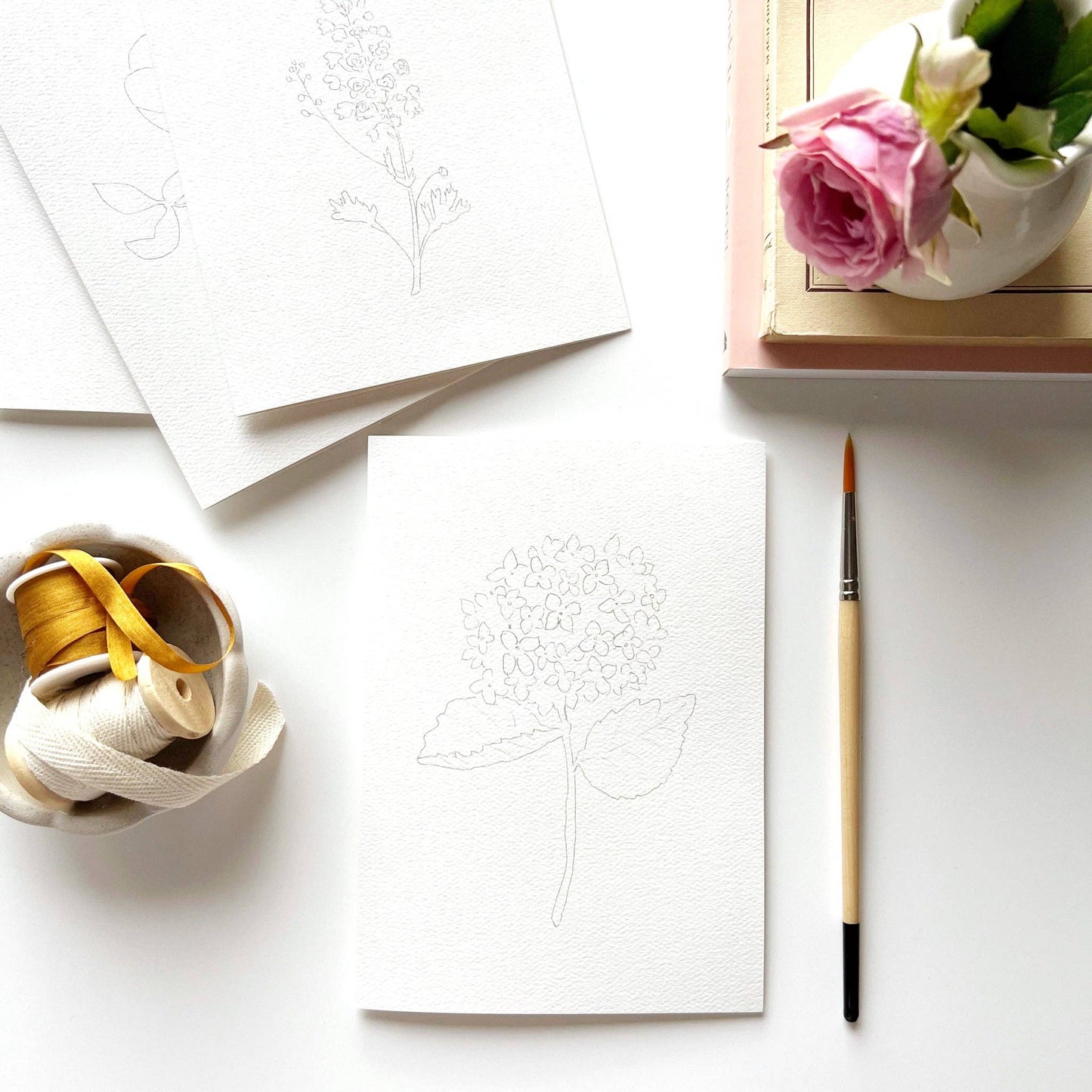 Garden Flowers | Paintable Notecards