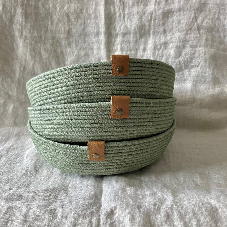 Plateau en corde | Vert sauge