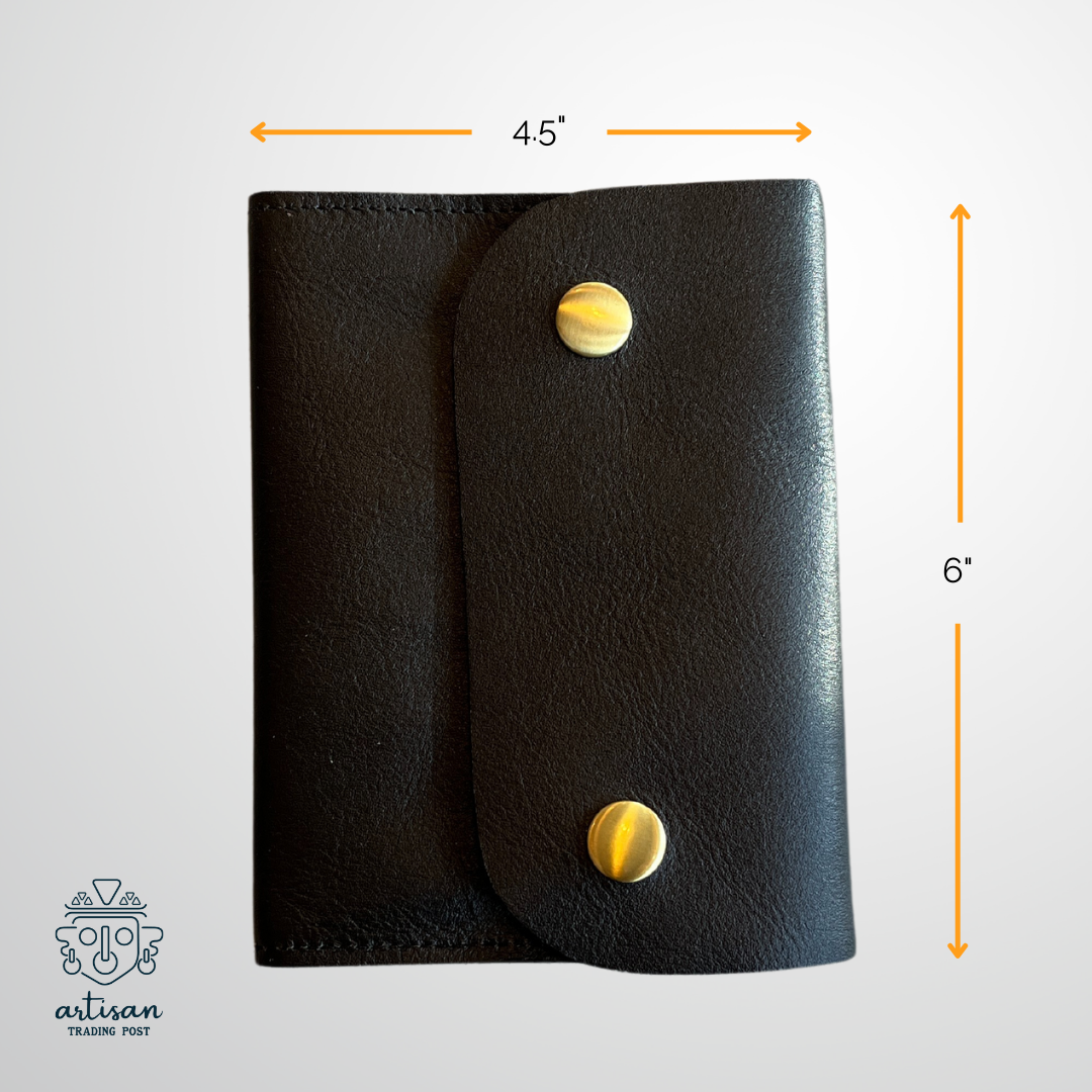 Leather Passport Wallet | Midnight Black