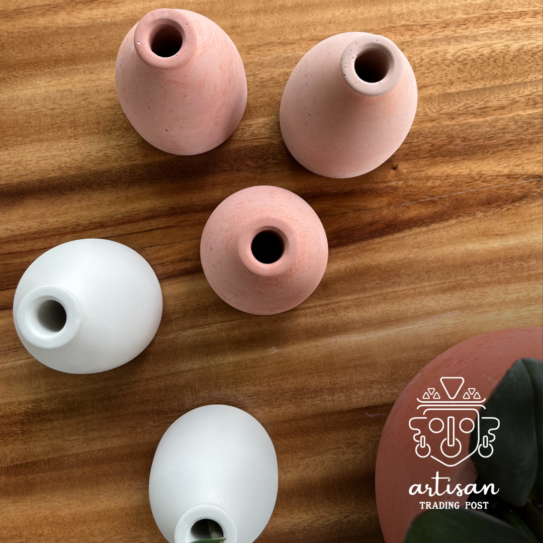 Decorative Bud Vase | Hand-poured Concrete in Terracotta