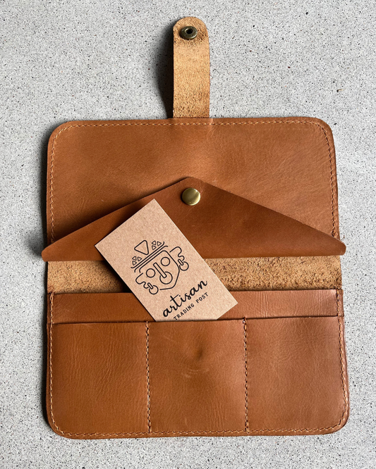 Leather Clutch Wallet | Honey Brown