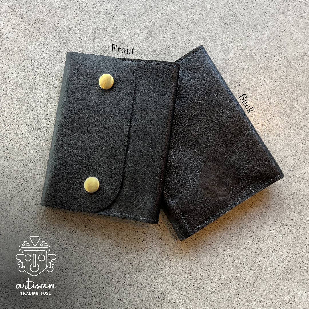 Leather Passport Wallet | Midnight Black