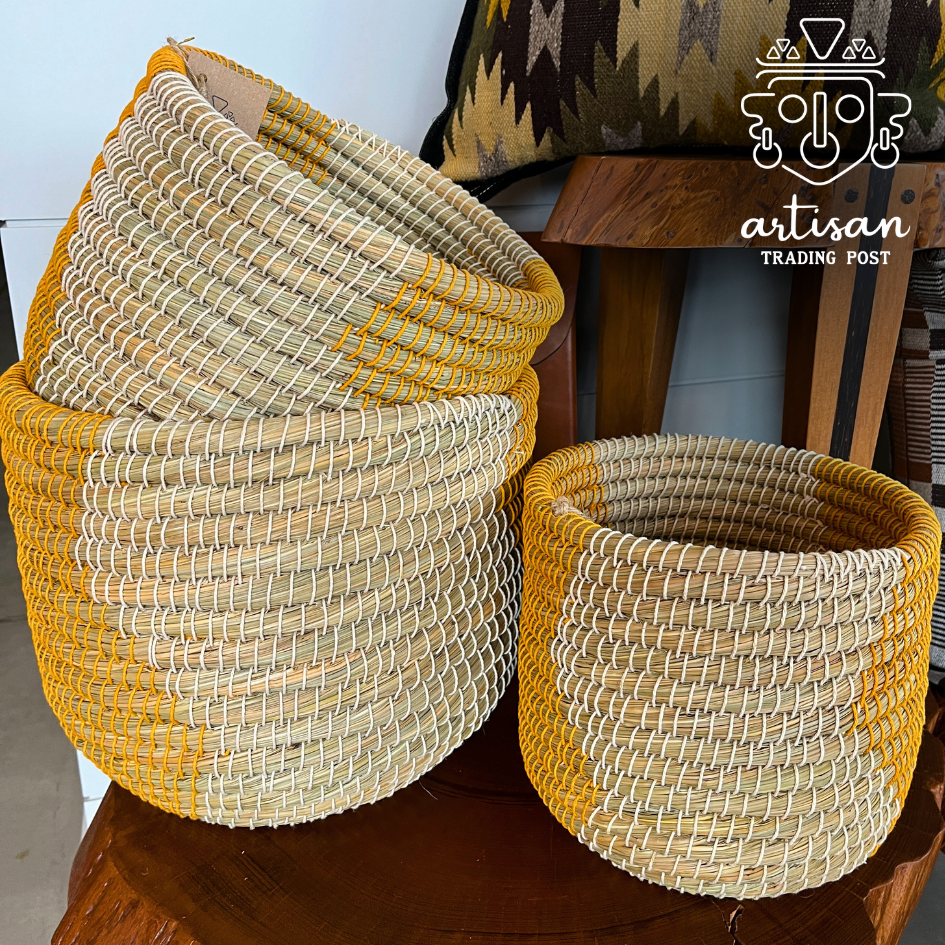 Panier Sunshine Medium | Panier en herbe Kaisa fabriqué à la main