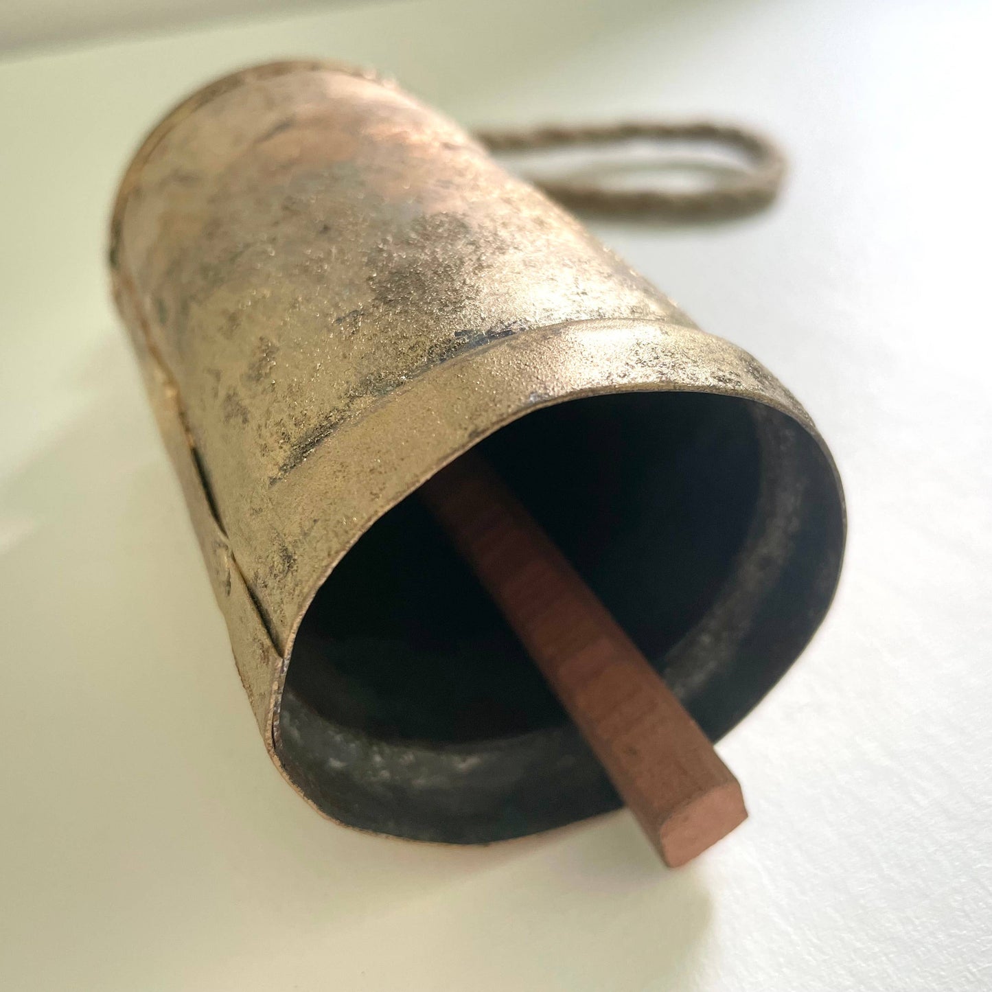 5" Rustic Brass Bell with Wood Striker