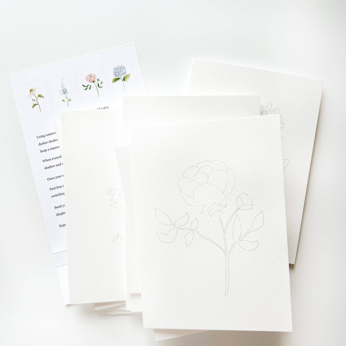 Garden Flowers | Paintable Notecards
