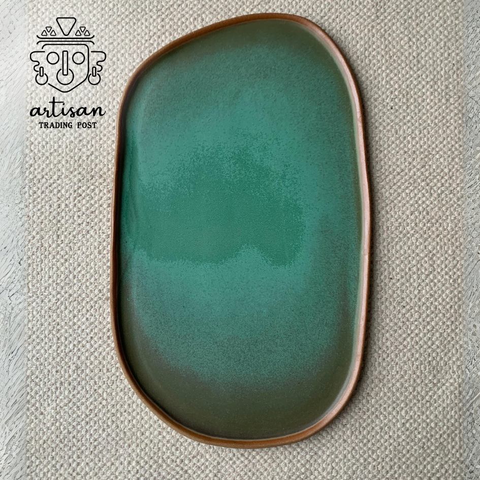 Ceramic Lake Platter Small | Blue Lagoon