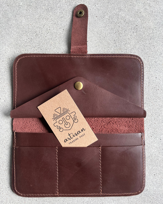 Leather Clutch Wallet | Hickory Brown