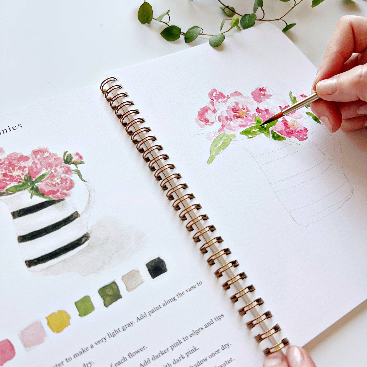 Bouquets Watercolour Paint Workbook by Emily Lex