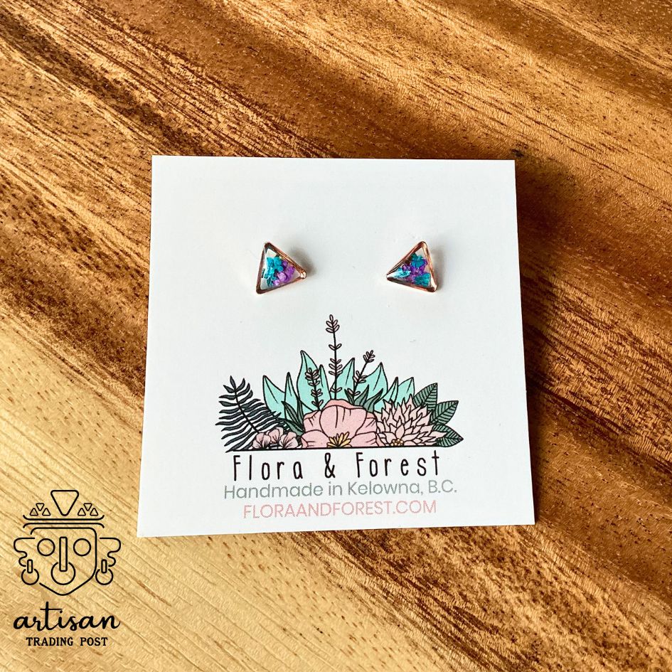 Triangle Studs | Rose Gold Mermaid