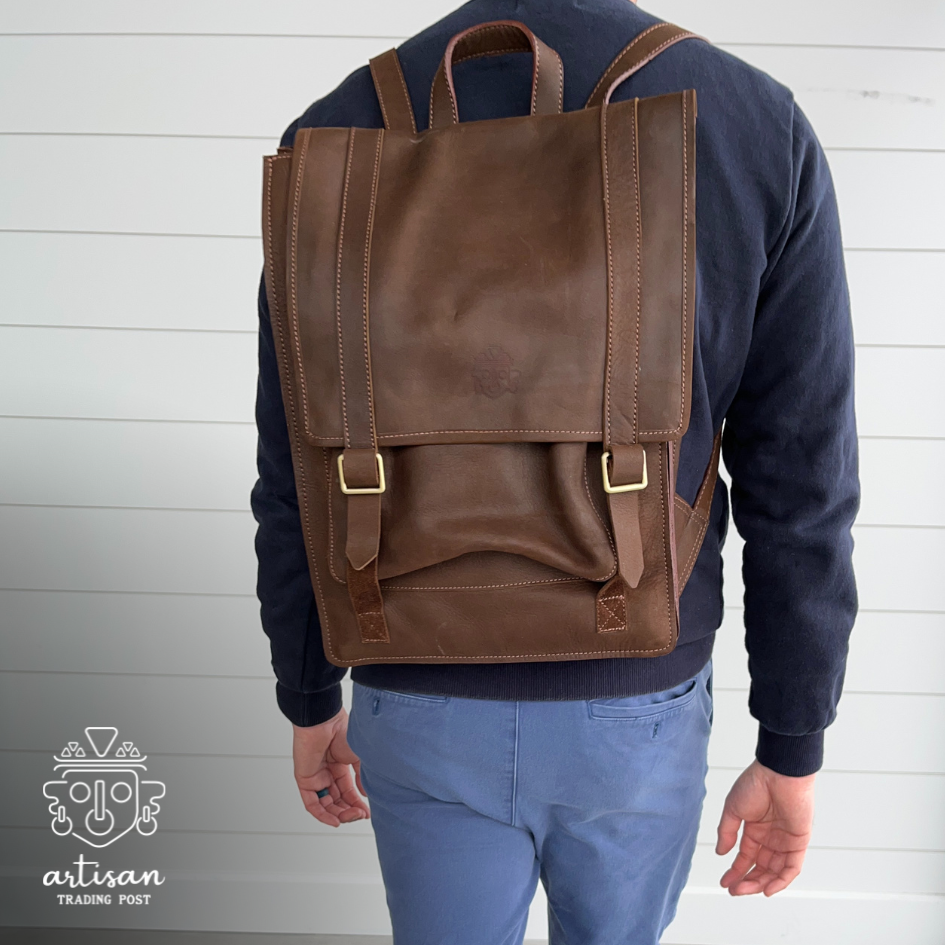 Small Leather Backpack | Brown