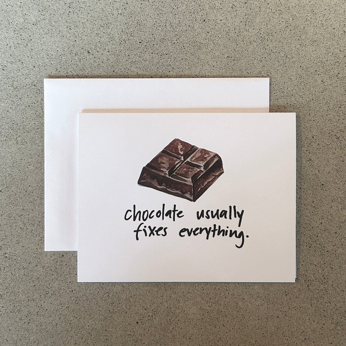 Le chocolat répare généralement tout | Carte de vœux