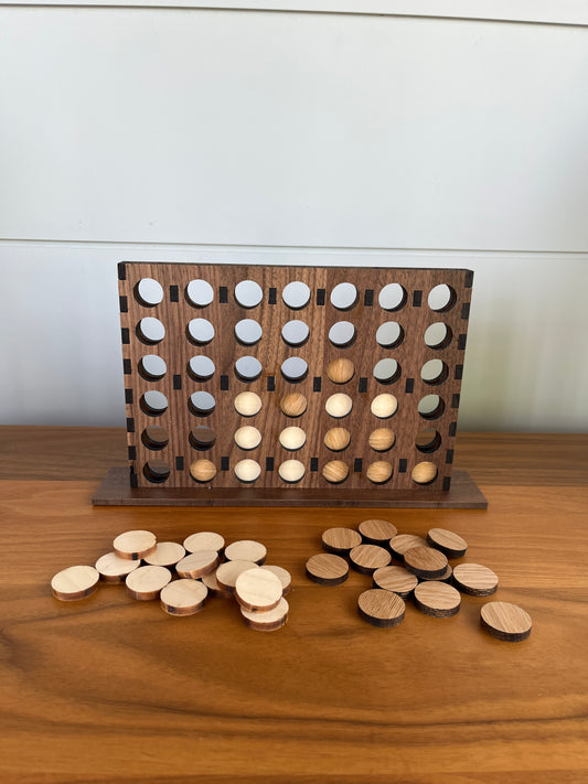 Four in a Row Cottage Game - Connect 4 in Black Walnut