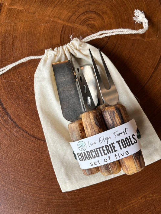 5 Piece Cheese Knife Set | Live Edge Forest