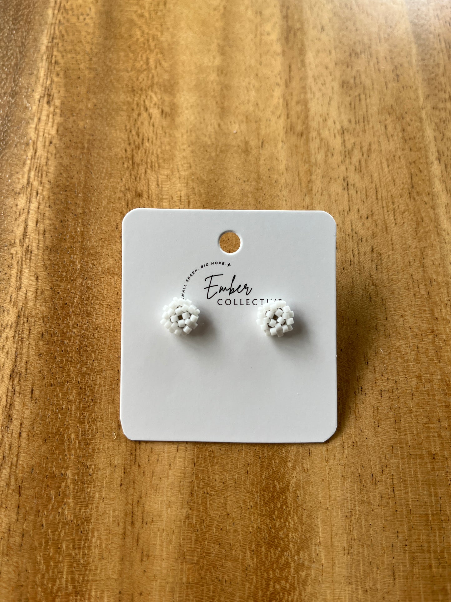 Hand-Beaded Stud Earrings