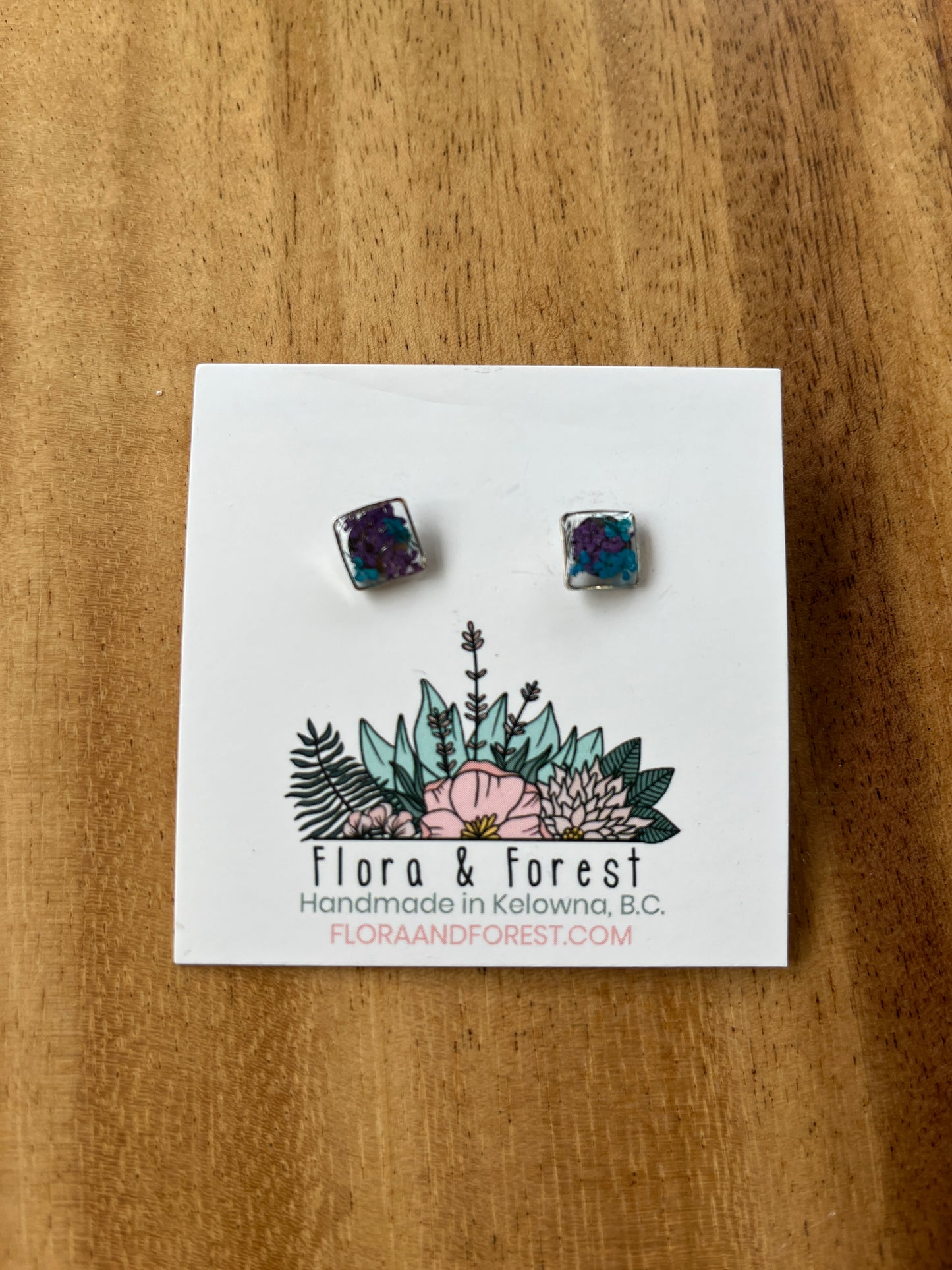 Clous d'oreilles carrés | Argent nautique