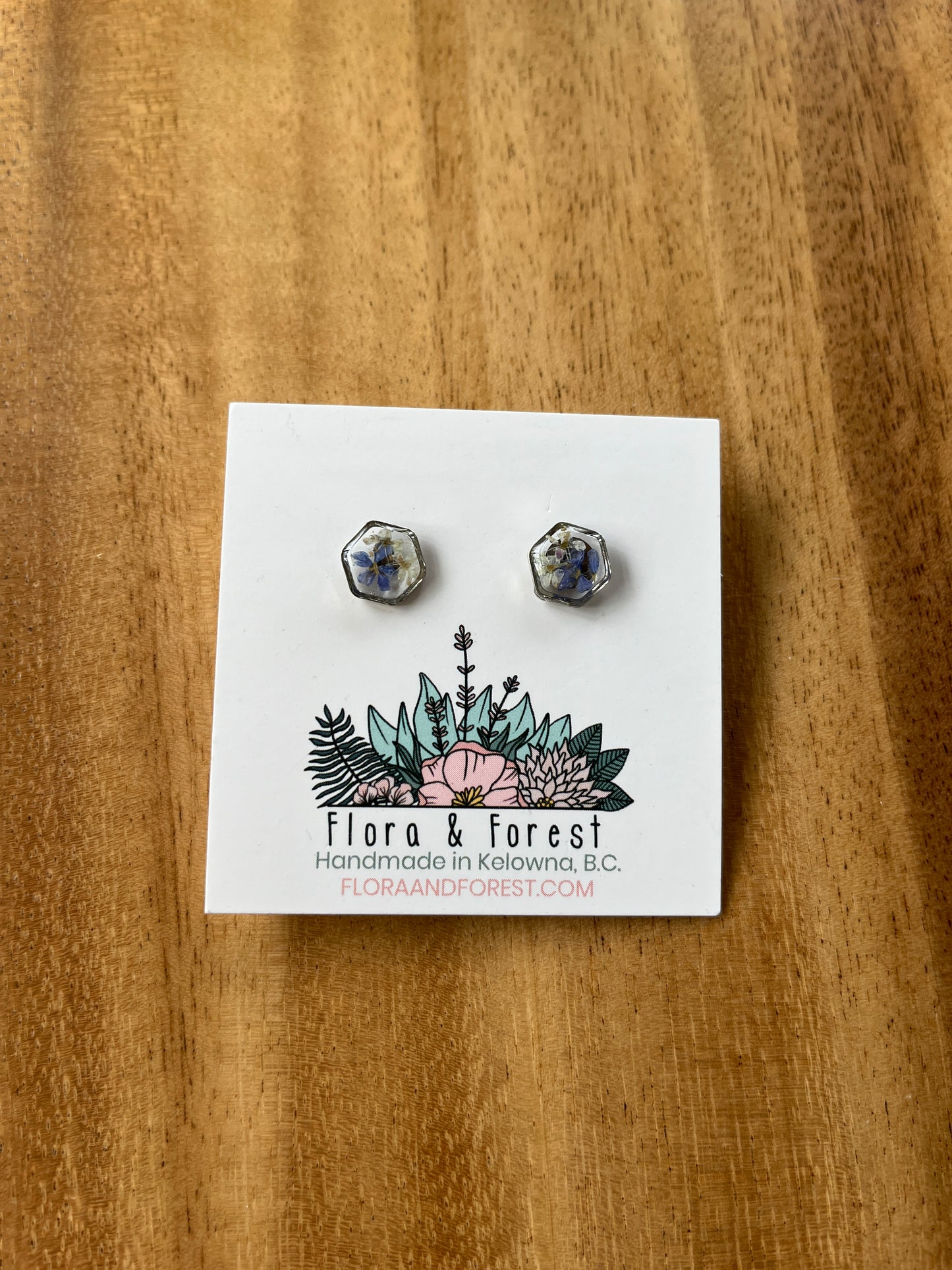 Clous d'oreilles hexagonaux | Silver Nature