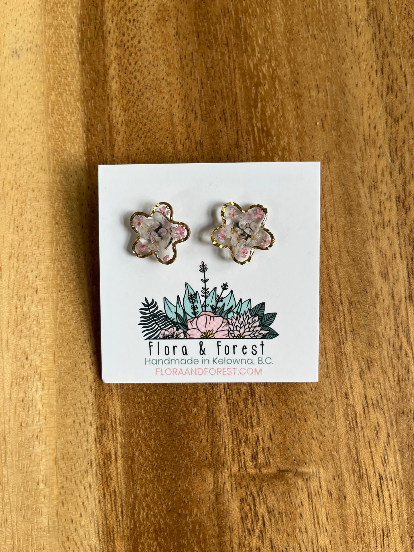 Clous d'oreilles hexagonaux | Sirène en or rose