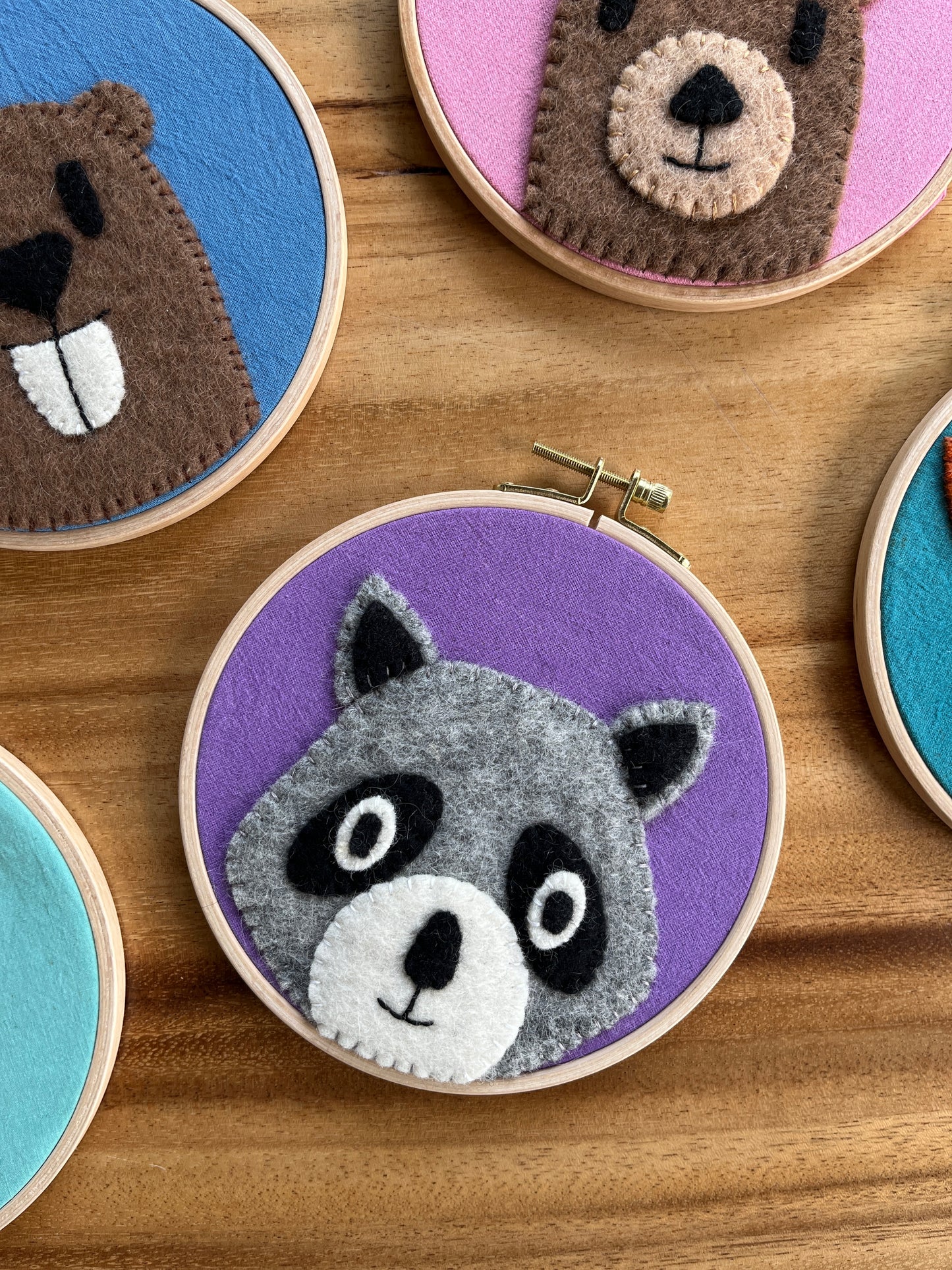 Raccoon Felt Embroidery Craft Kit – DIY Animal Art for Kids