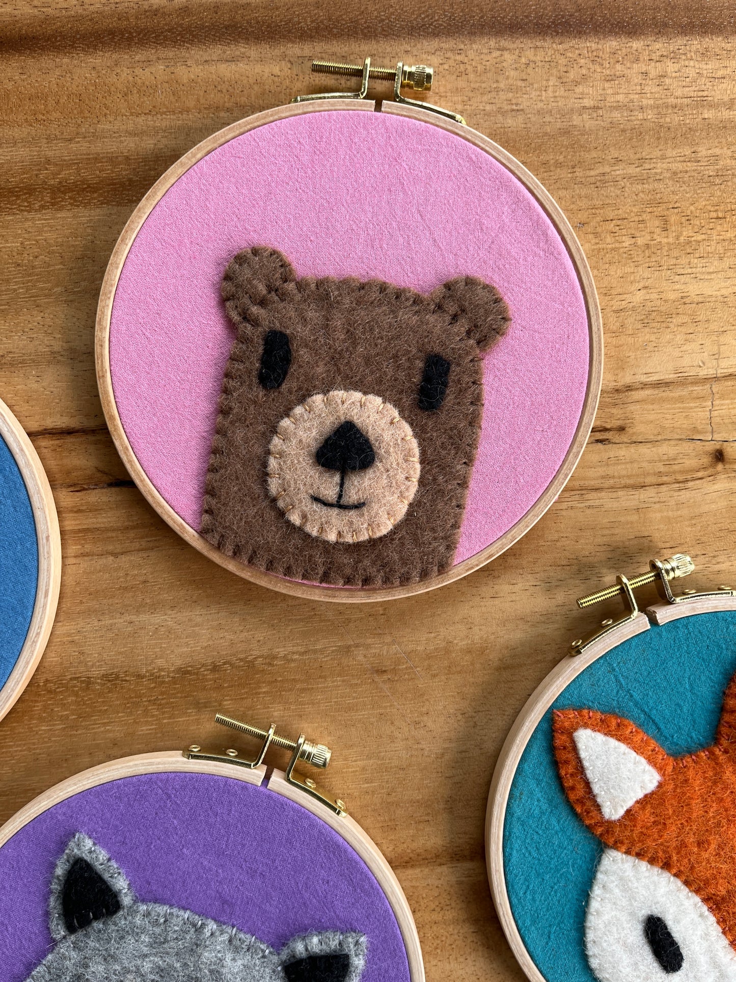 Bear Felt Embroidery Craft Kit – DIY Animal Art for Kids