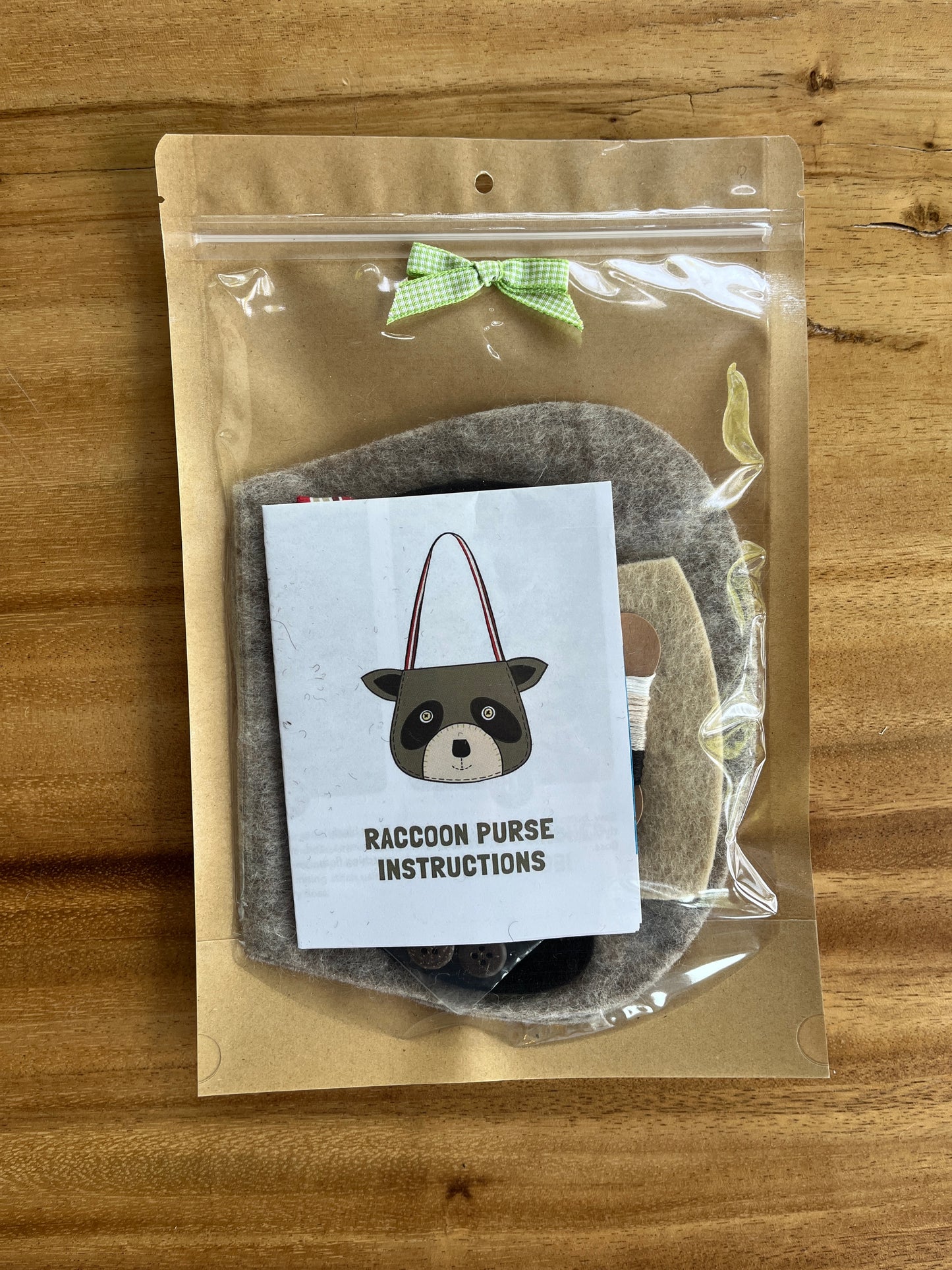 Raccoon Felt Crossbody Purse Craft Kit – DIY Animal Bag for Kids