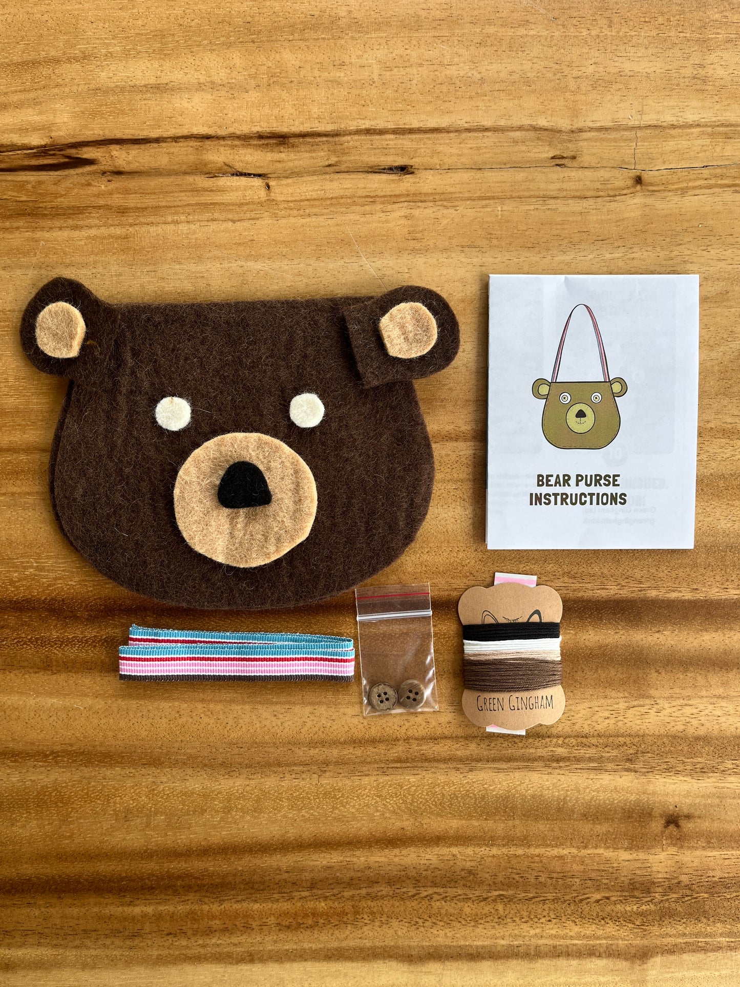 Bear Felt Crossbody Purse Craft Kit – DIY Animal Bag for Kids