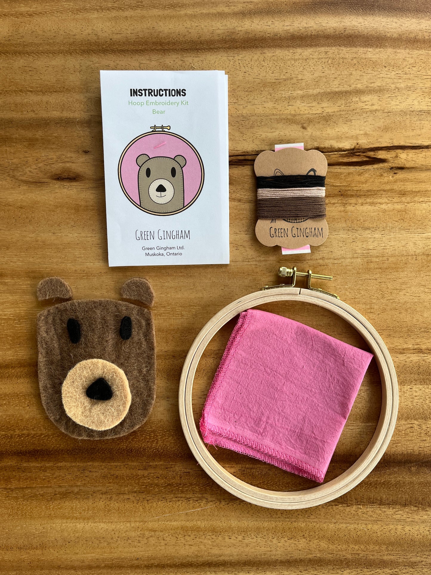 Bear Felt Embroidery Craft Kit – DIY Animal Art for Kids