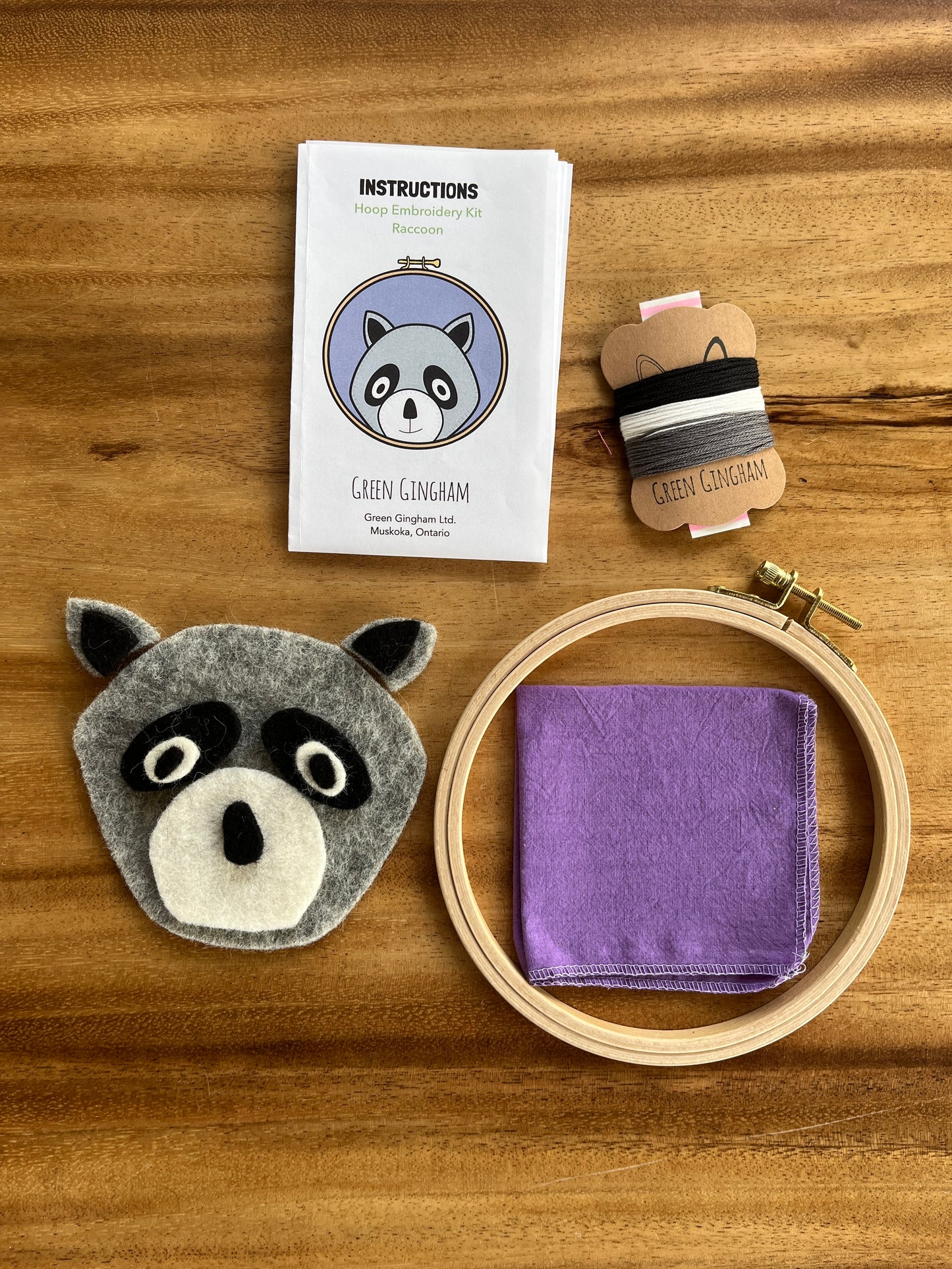 Raccoon Felt Embroidery Craft Kit – DIY Animal Art for Kids