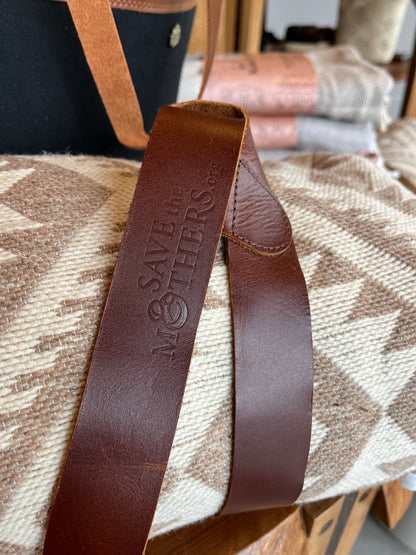 Thick Leather Carrying Strap | Chocolate Brown (in support of Save the Mothers)