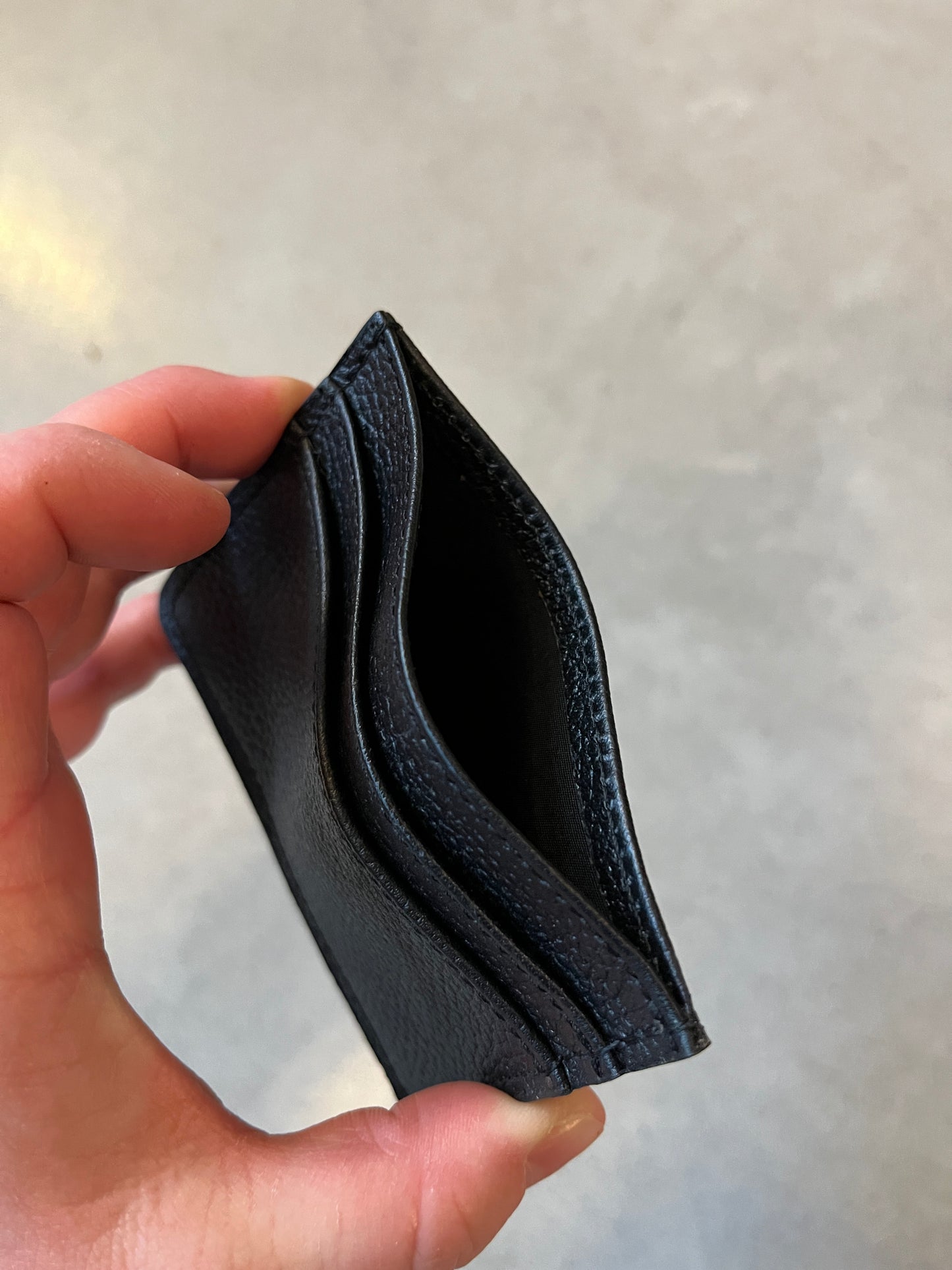 Sleek Leather Card Wallet | Midnight Black