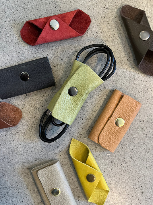 Leather Cord Cruncher - Assorted colours