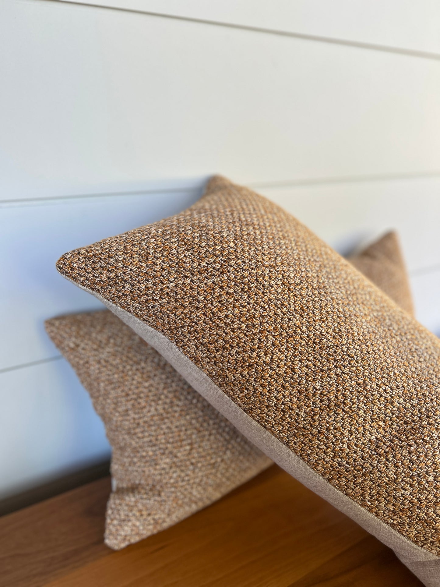 Pair of Lumbar Pillows | Autumn Knit Weave