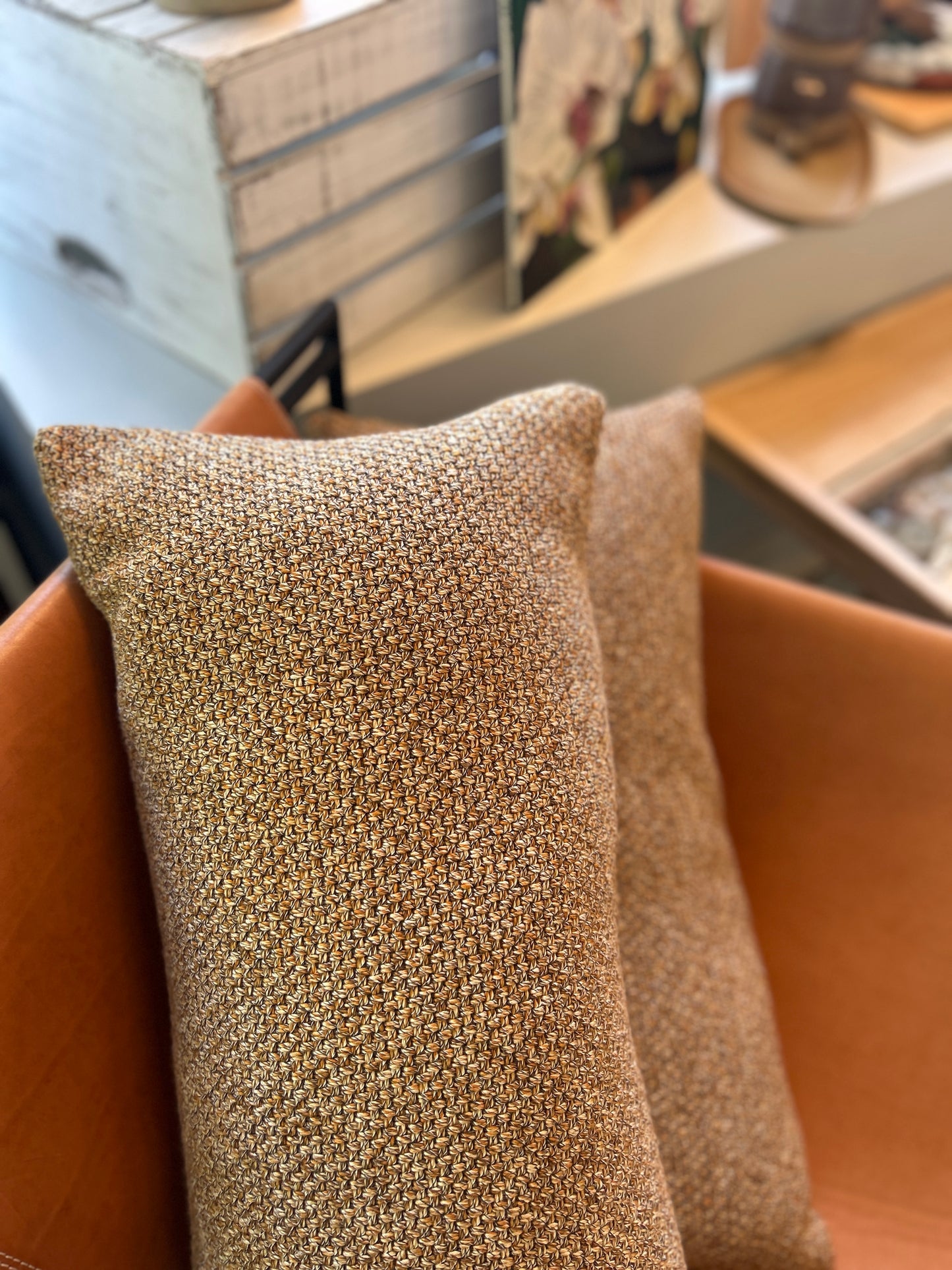 Pair of Lumbar Pillows | Autumn Knit Weave