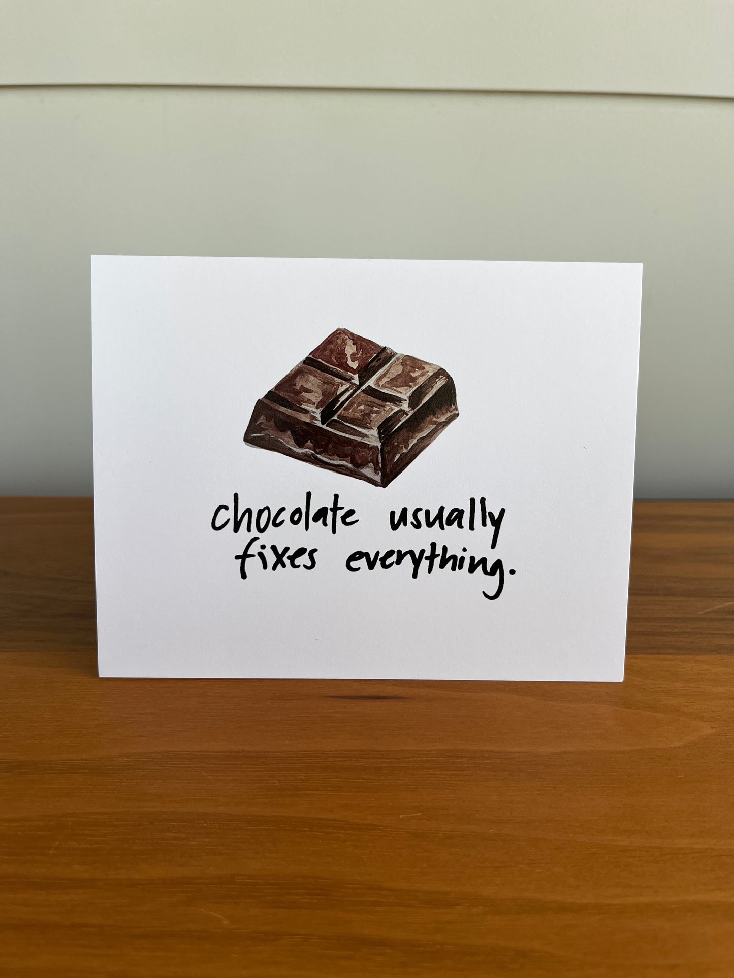 Le chocolat répare généralement tout | Carte de vœux