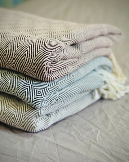 Boat Blanket | Handwoven Cotton | Lake Joseph Blue