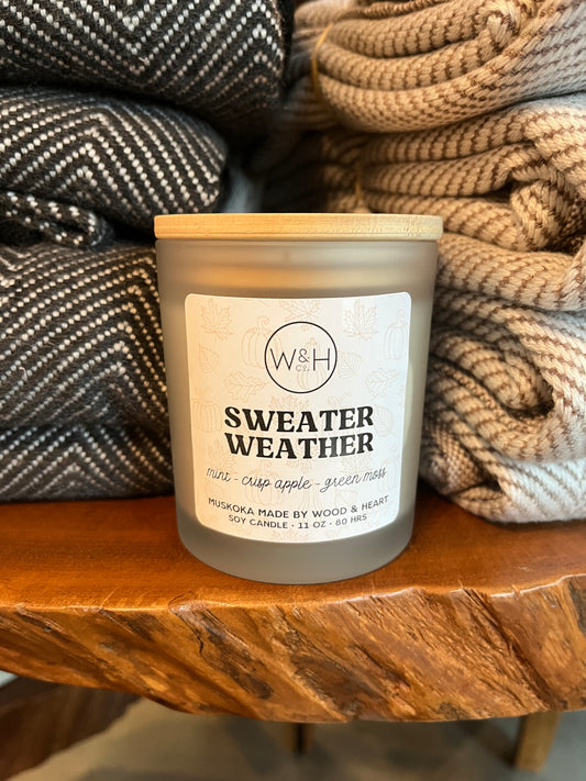 Bougie météo en forme de pull | Wood and Heart Design Co.