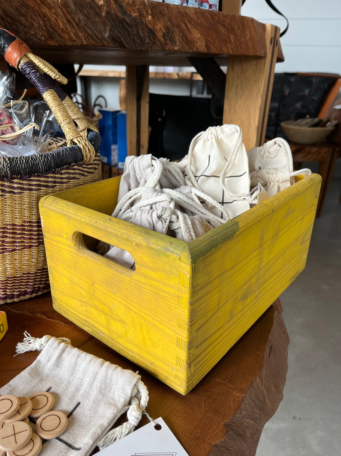 Vintage Wooden Box | Yellow Hue