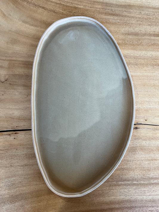 Grand plat en céramique pour lac | Sable