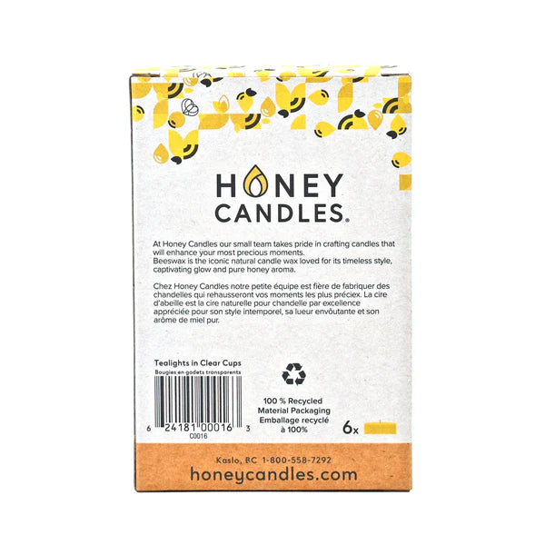 Pack of 6 Beeswax Tea Light Candles | Natural