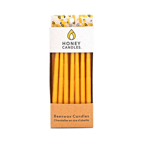 Pack of 6" Beeswax Thin Taper Candles | Natural