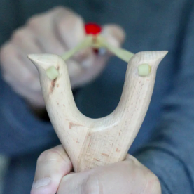 True North Wooden Slingshot with Felt Balls