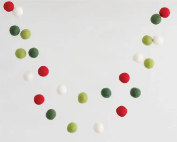 Guirlande de boules de feutre | Merry & Bright