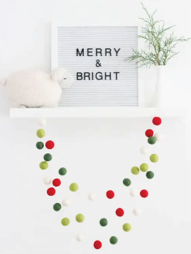 Guirlande de boules de feutre | Merry & Bright