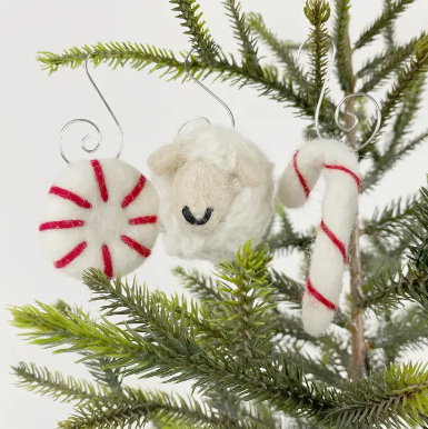 Ensemble de décorations en laine faites à la main | Polaire Navidad